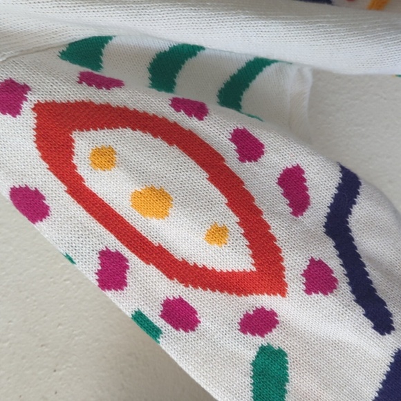 Vintage embroidered cable knit Cardigan tennis sweater 90s - Picture 7 of 9